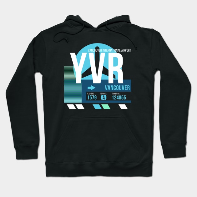 Vancouver (YVR) Airport Code Baggage Tag Hoodie by SLAG_Creative